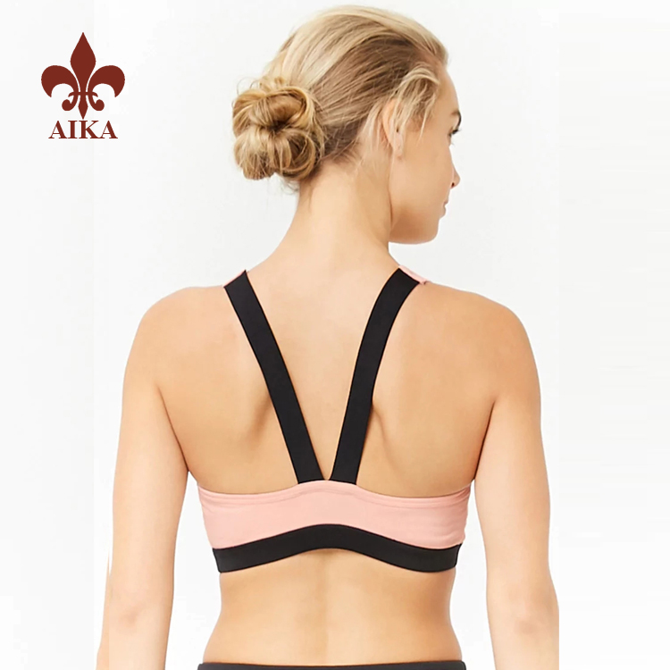 Wholesale 83% nylon 17% spandex Dry fit sports style women yoga  bra