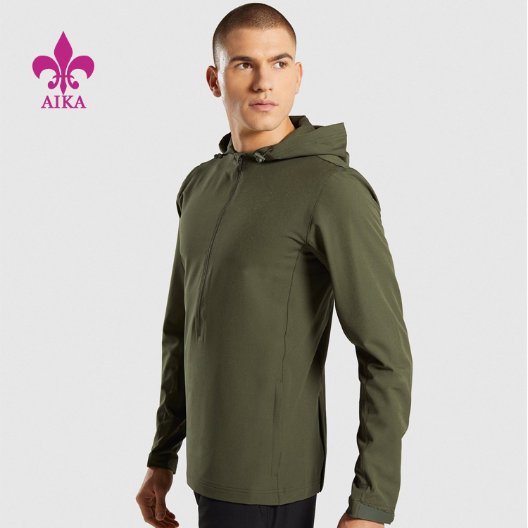 Wholesale Custom private label fitted zip up plain hoodies clothing mens