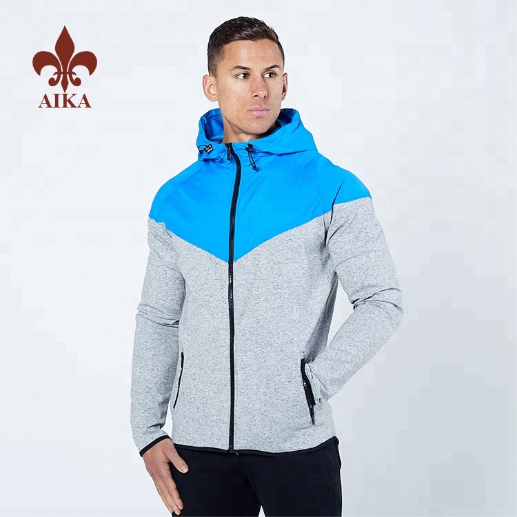 High quality sportswear custom cotton polyester spandex fitness Hoodies for men