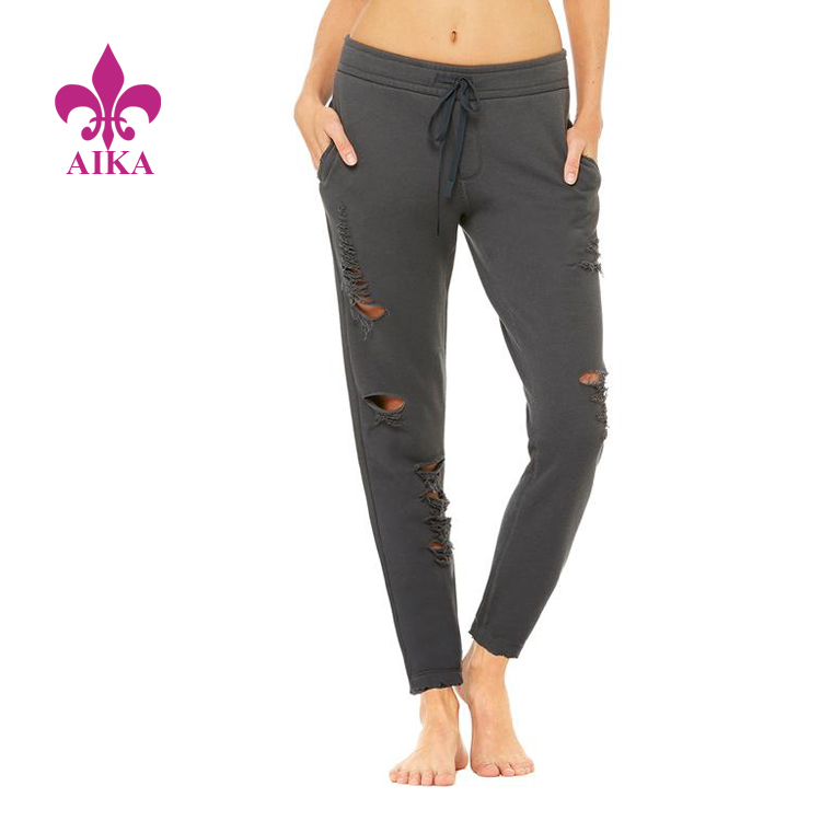 China Manufacturer for Wholesale Sportswear - 2019 New Arrived Casual Street Style Slim Fit Ripped Sweatpants Sports Gym Joggers – AIKA