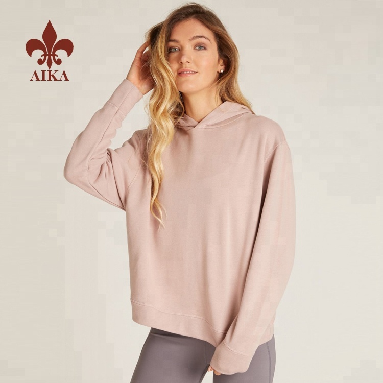 Lowest Price for Sports Apparel Manufacturer - New Design Custom loose fit workout women plain blank pullover hoodies wholesale – AIKA