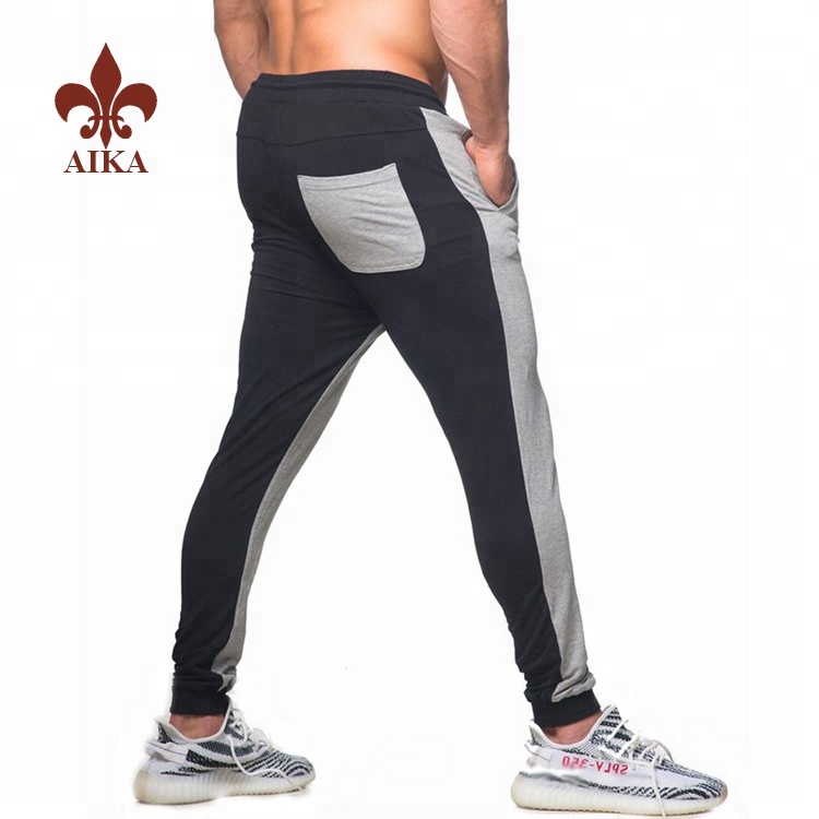 Quality Inspection for Casual Black Joggers - Wholesale custom cotton polyester spandex lightweight men skinny track pants with Patch pocket – AIKA
