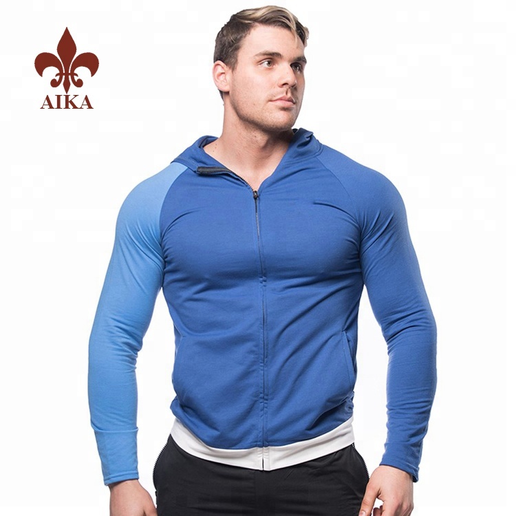 2019 Latest Design Beach Wear - High quality custom slim fit heavyweight cotton french Terry sports hoodies men – AIKA
