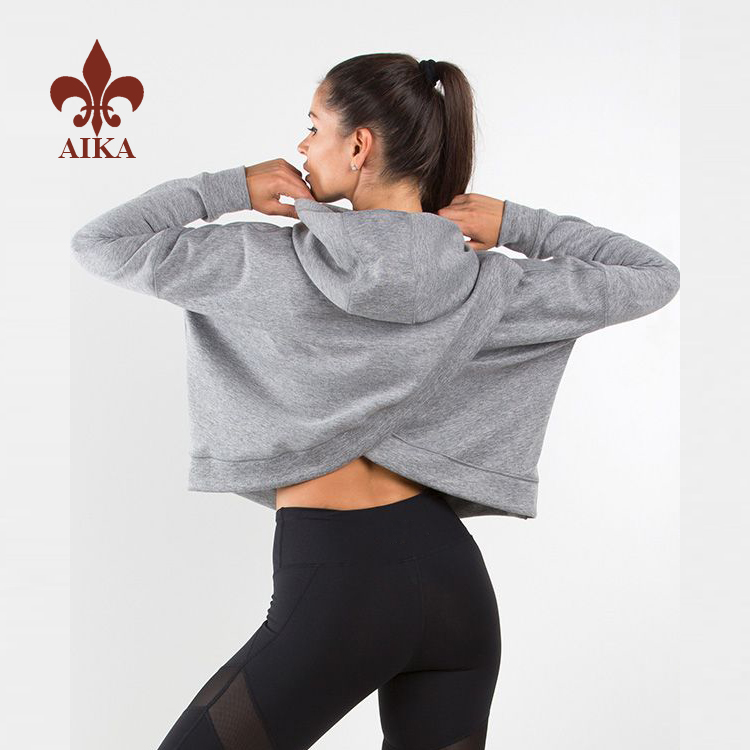 Top Quality Yoga Fitness Set - Wholesale custom fashional Lotus leaf Designed anti-pilling Cotton women pullover hoodies sweatshirts – AIKA