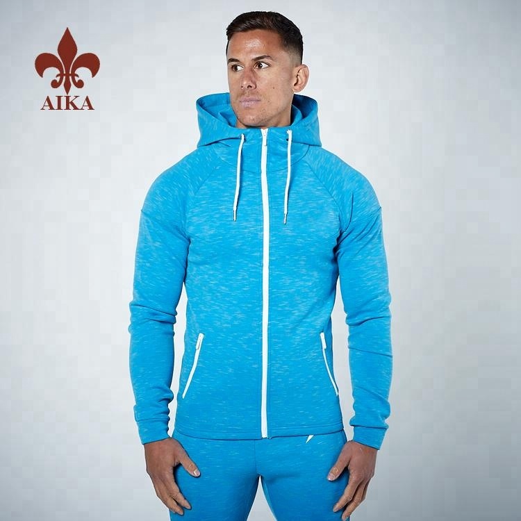 High quality 92% polyester 8% spandex Customized mens sports fitted hoodies sweatshirts