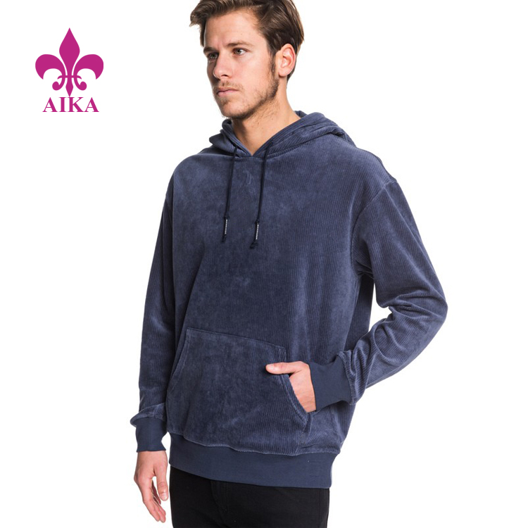 Professional China Men Tracksuits - High Class Custom Comfortable Soft Boxy Fit Corduroy Hoodie Sports Workout Hoodie – AIKA