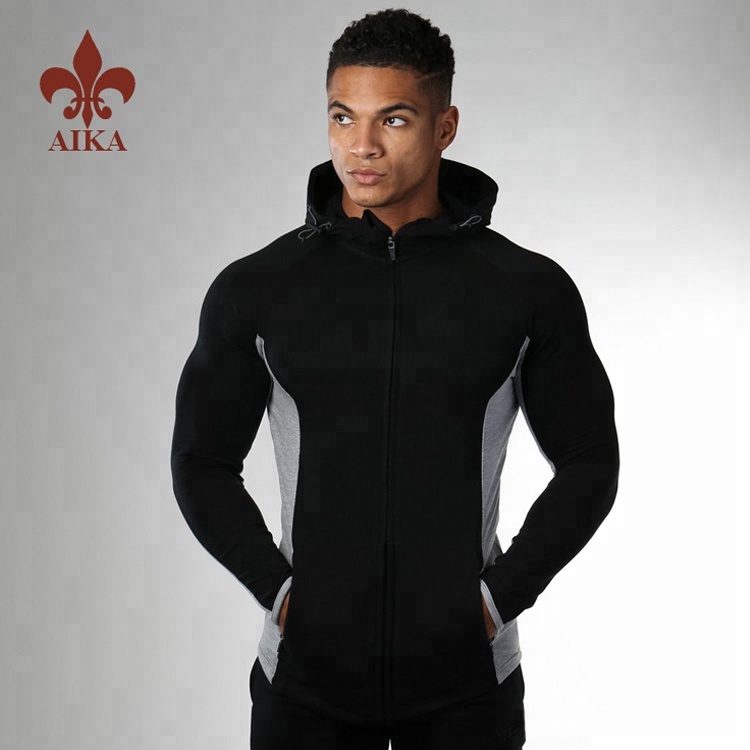 Hot sale Sports Fitness Pants - wholesale Muscle mens Fitted Gym Wear slim zipper-up sports hoodies sweatshirts custom – AIKA