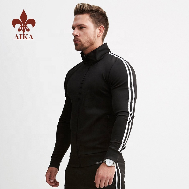 Wholesale Custom branded manufacturing polyester spandex bodybuilding skinny gym wear men jackets
