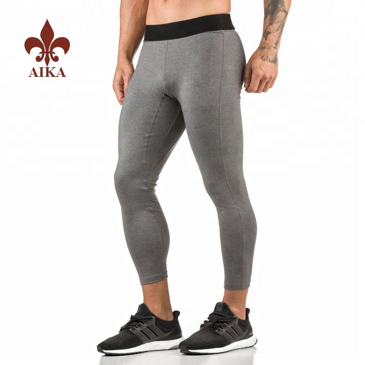 High quality custom polyester spandex slim fit compression skinny men sports leggings