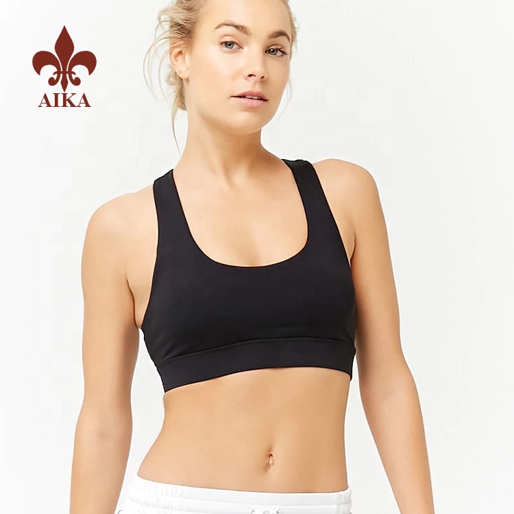 Wholesale High Impact Custom private label sexy ladies fitness blank black sports bra