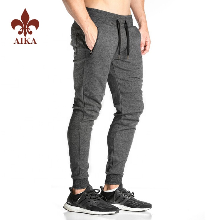 wholesale custom sports style cotton polyester spandex mens gray joggers pants for men