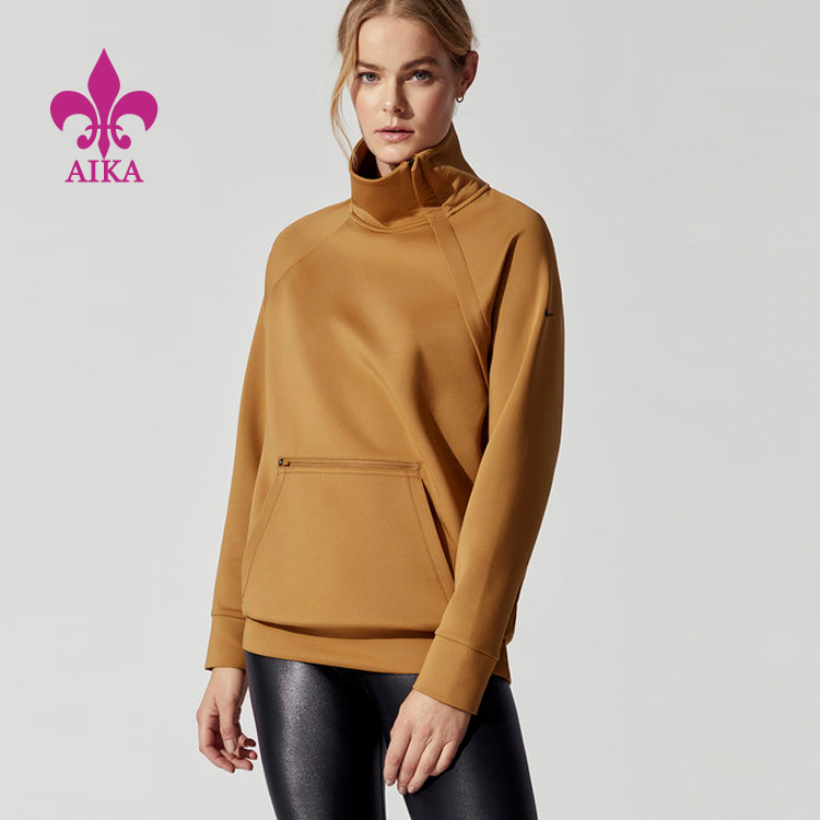 Personlized Products Yoga T Shirts - 2019 High quality custom neck zipper up lightweight cotton ladies sweatshirts wholesale – AIKA
