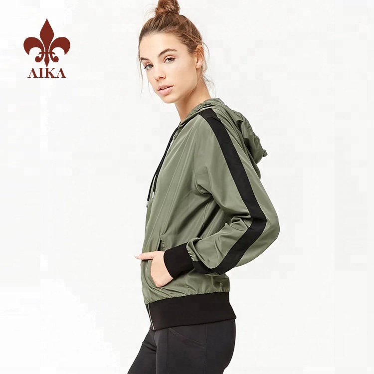 High quality Custom 100% polyester women gym running jacket