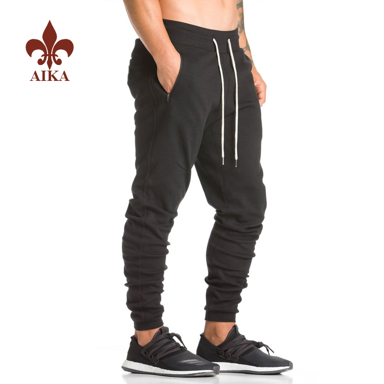 Free sample for Gym Fitness Wear - Wholesale High quality custom full length flatlock stitched menTapered slim fit joggers – AIKA
