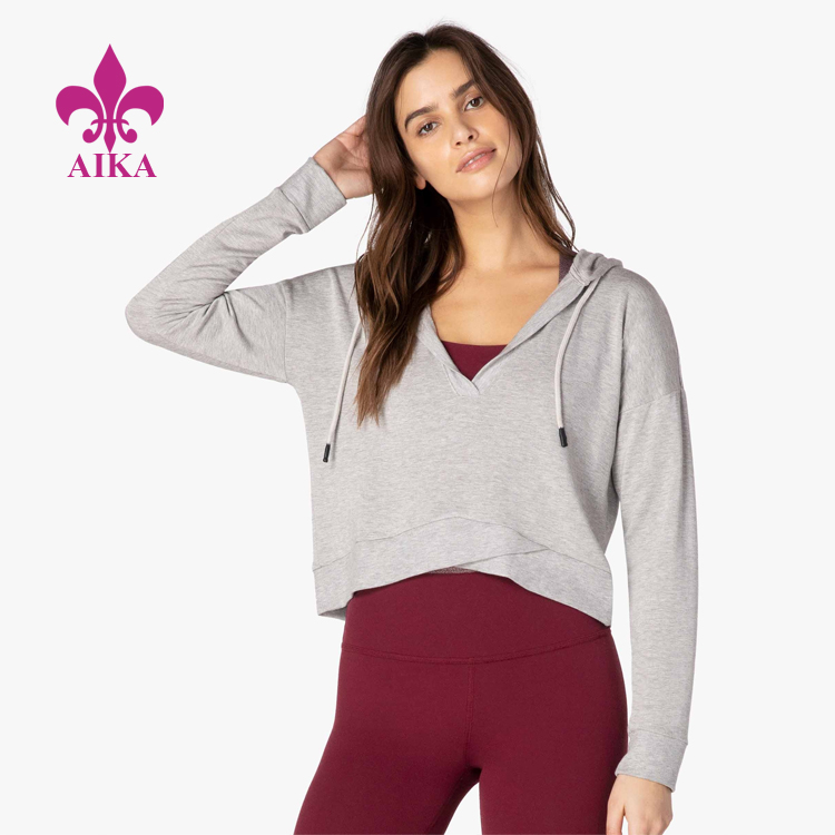 Chinese Professional Women Hoodie – Women Sports Wear New Must-Have Cozy Fleece Fabric Cropped Hoodie Sweatshirt – AIKA