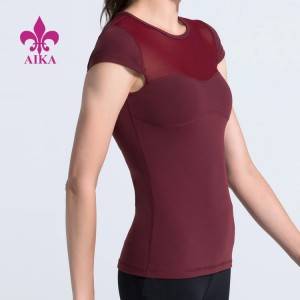Mesh Short Sleeve Lightweight Breathable Gym Sports T Shirt Custom Logo For Women