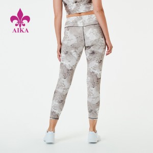High Quality Cusom Brand Logo Printing Fitness Wear Breathable Yoga Pants Gym Tie-Dye Womens Leggings