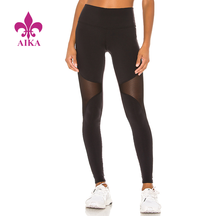 New Fashion Design for Sportswear Supplier - Low QTY MOQ Mesh Panel Yoga Tights Design Athletic Fitness Yoga Pants Wear For Women – AIKA
