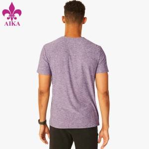 Wholesale Gym Wear Men’s t Shirt Crewneck Spacedye Short Sleeve Training  t Shirt