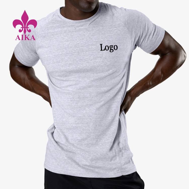China OEM Leggings Tights - Wholesale Sports T Shirt Men Basic Plain Polyester Spandex Blank Custom Printing Logo Athletic T shirts – AIKA