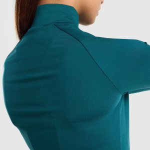 New Fashion Lightweight Training Quarter Zip Long Sleeves Gym T shirt For Women