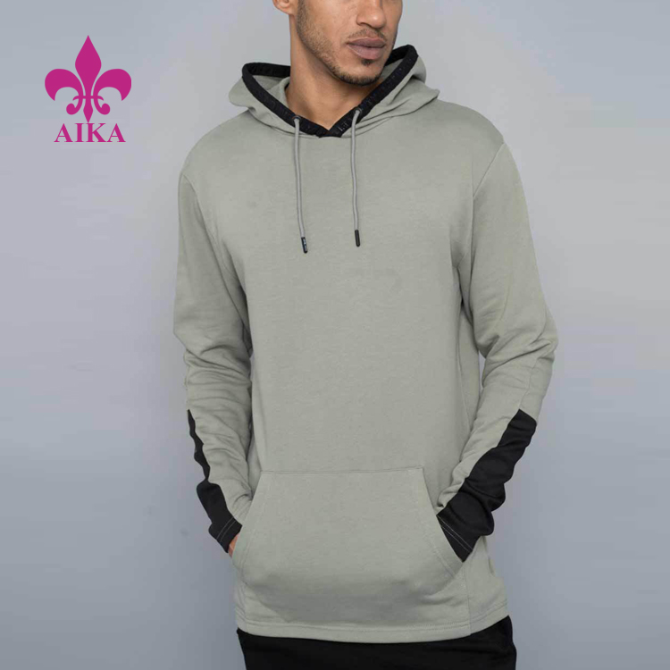OEM wholesale good quality color contrast  hoodies comfortable and casual fit activewear for men