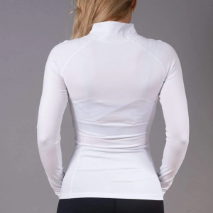 Factory Price Training Wear Quick Dry Lightweight Thumb Holes Quarter Zip Gym Long Sleeve T-shirt For Women