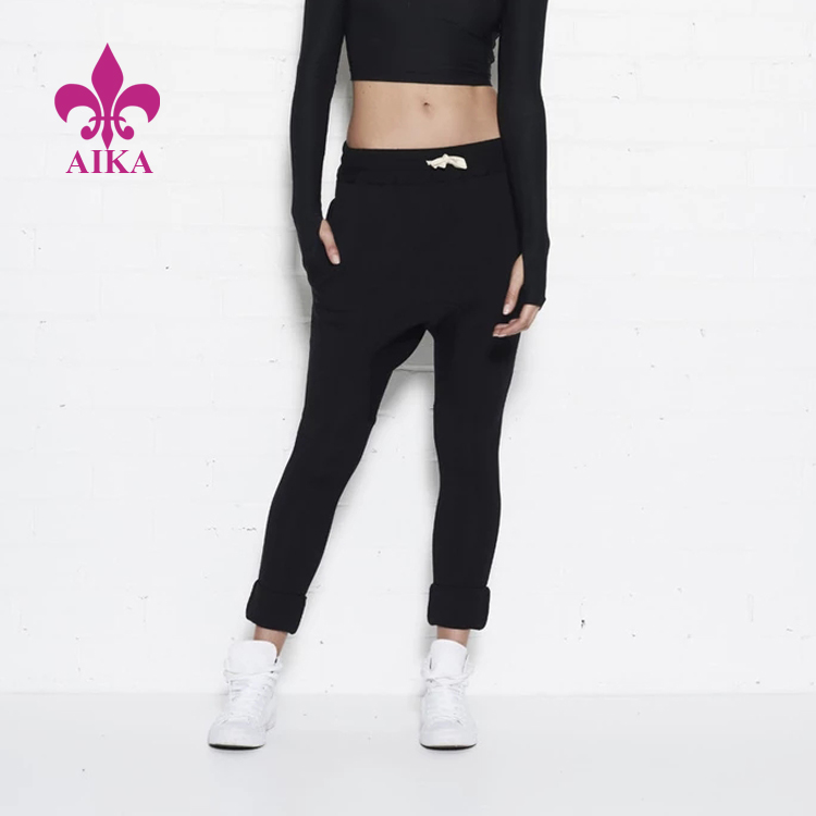 OEM/ODM Supplier Jogger Manufacturer – Must-Have Gym Clothing Drop Crotch Design Tapered Fit Haram Pants Sports Joggers for Women – AIKA