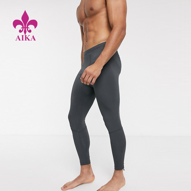 China Manufacturer for Yoga Legging - High Quality Custom Breathable Compression Lightweight Zip Men Running Tight Leggings – AIKA