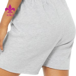 High Waist Elastic Band Customize Training Casual Style Gym Wear Cotton Shorts for Women