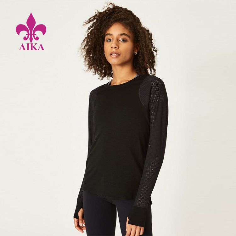 OEM/ODM Manufacturer Yoga Clothes Manufacuturer - High Quality Custom Lightweight Long Sleeve Women Running Yoga Sports T-shirt – AIKA