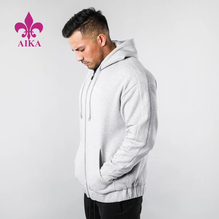 Factory wholesale Jogger For Man - Custom Men Sports Wear Super Soft Fleece Comfortable Capital Zip Up Hoodie Jacket – AIKA