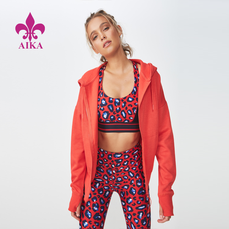 Good Quality Oem Sportswear Manufacturer - OEM custom logo ladies plain casual activewear regular fit full zip jacket – AIKA