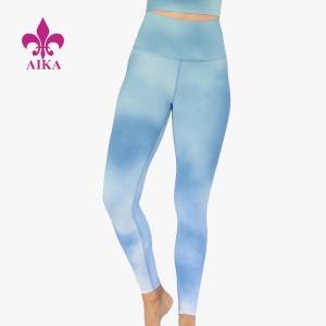 2021 China Manufacture Running Sports Yoga Tie Dye High Waist Leggings Fitness For Women