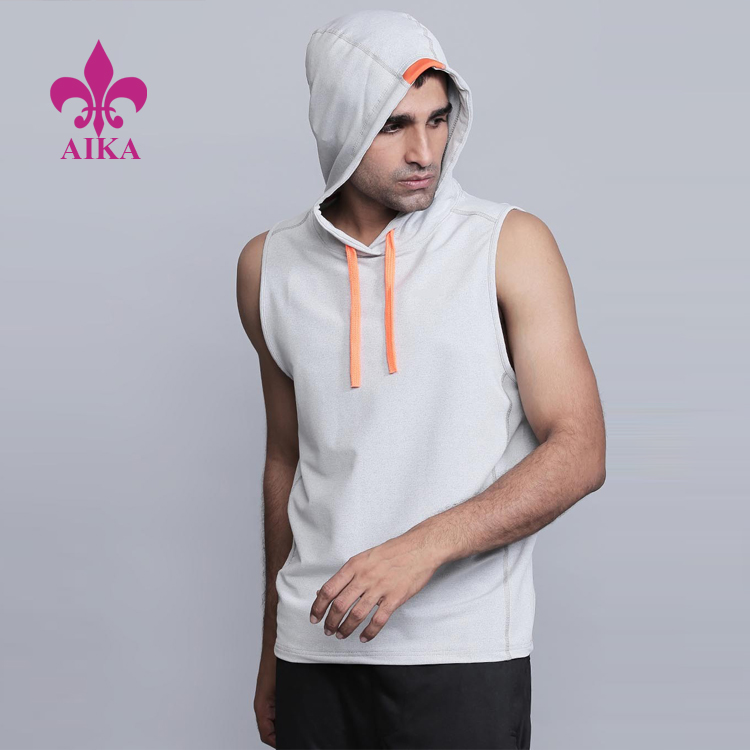 Factory Supply Men Plain Shirt - New apparel Pullover Hooded With Drawstring sleeveless Gym Training&Running Hoodies for Men – AIKA