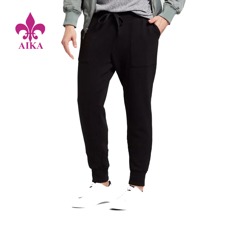 OEM China Black Joggers - Custom Sports Wear 100% Cotton Fitted Cuffs Comfortable Sports Joggers Pants for Men – AIKA