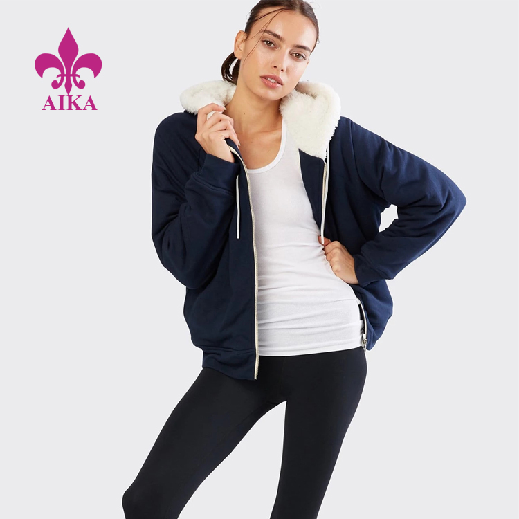 Factory Cheap Hot Plain Track Suits - Woman Active Wear Fashion Casual Style Warm Up Fleece French Terry Oversized Hooded Jacket – AIKA