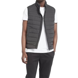 Top Quality High Neck Warmth Gym Sleeveless Down Jacket For Men With Button Pockets