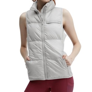 Top Quality Warm Workout Stand Collar Sleeveless Down Vest Jacket For Women
