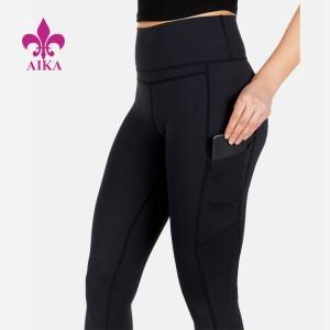 High Quality Women Sports Yoga Wear Breathable Stretch Workout Gym Leggings With Pockets