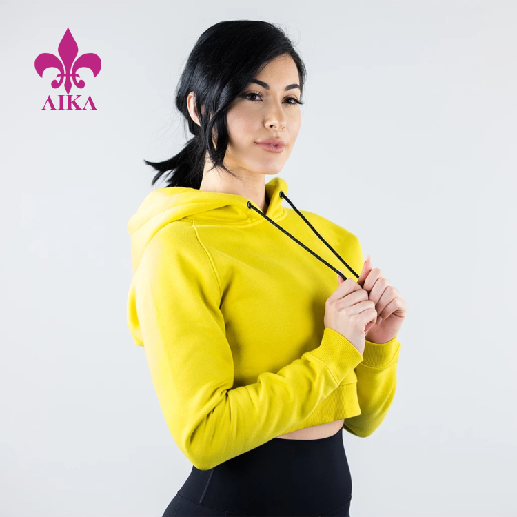 Reasonable price for Casual T Shirts - High Quality Custom Modern Style Ultra-Soft Fleece Women Crooped Sports Hoodie – AIKA