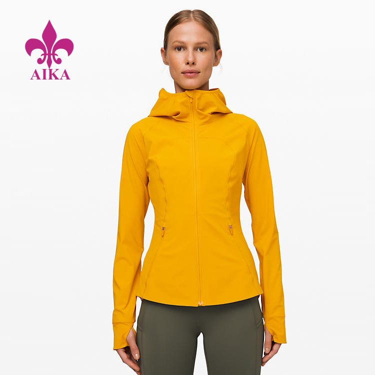 Top Suppliers Custom Yoga Leggings - High Quality Custom Waterproof Hidden Pocket Women Running Sports Windbreaker Jacket – AIKA