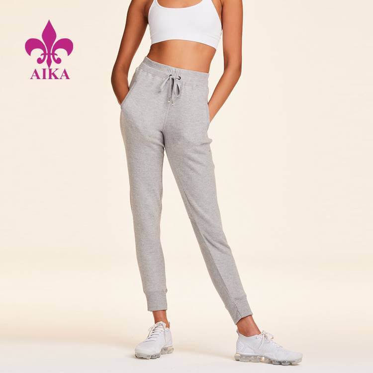 China Manufacturer for Legging For Woman Yoga Pant - Womens Clothings 2021 Hot Sale Wholesale Grey knit Trouser Sweat Pants Joggers  – AIKA