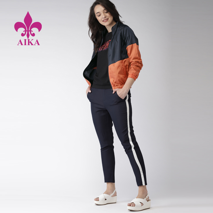 New Autumn Custom Mesh Fashion Design Women Color block Sporty Training Jacket