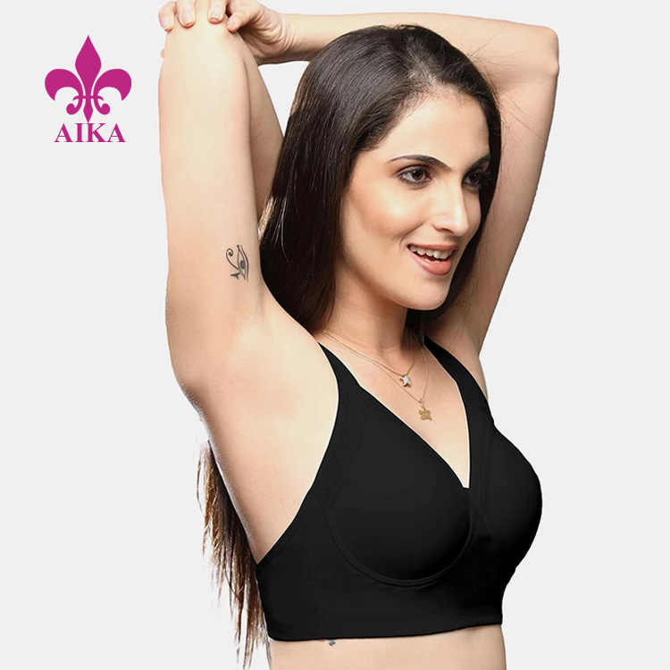 Hot New Products Tank Top Manufacturer - Fashion Sexy Design Women Yoga Wear Compression Medium Impact Racer Back Sports Bra – AIKA