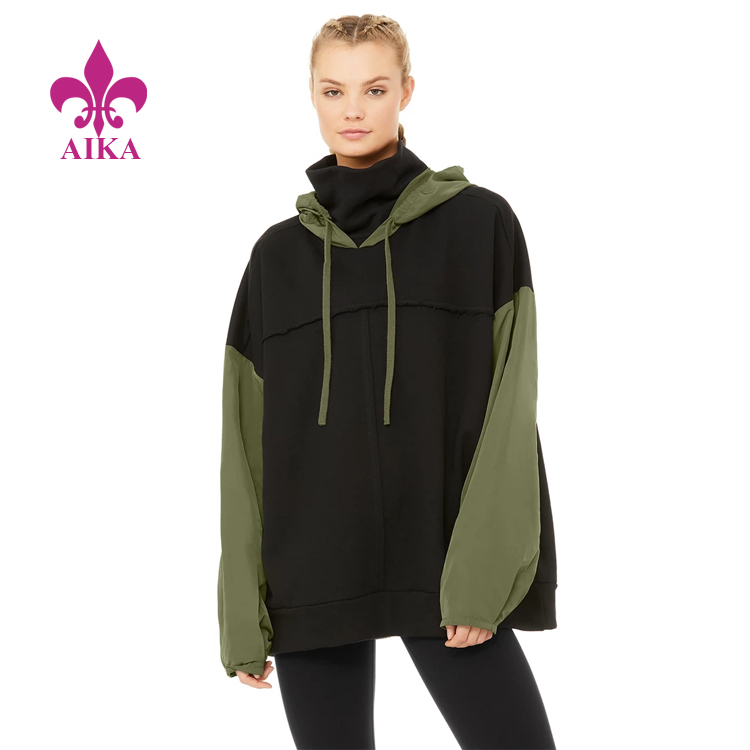 Special Design for Custom Casual Wear - New Arrived Women Active Wear Patchwork Zip Pockets On-Trend Oversize Pullover Hoodie – AIKA