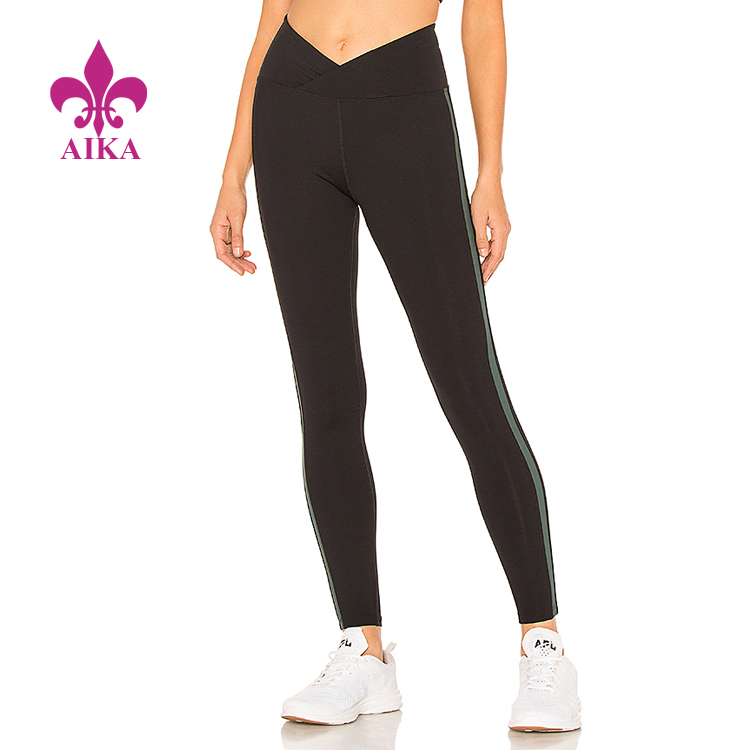 Special Price for Tank Top Supplier - Custom Latest Fashion Design Stripe Compression All-way Stretch Women Sports Yoga Leggings – AIKA