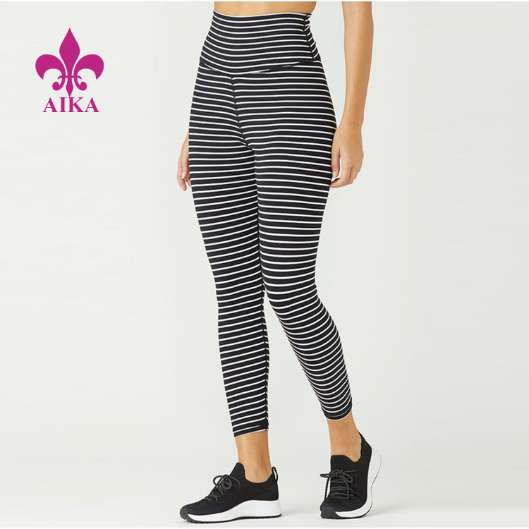 Wholesale Dealers of Yoga Leggings Manufacturer - New apparel ladies sexy tights striped workout activewear ankle-lenrth leggings for women – AIKA
