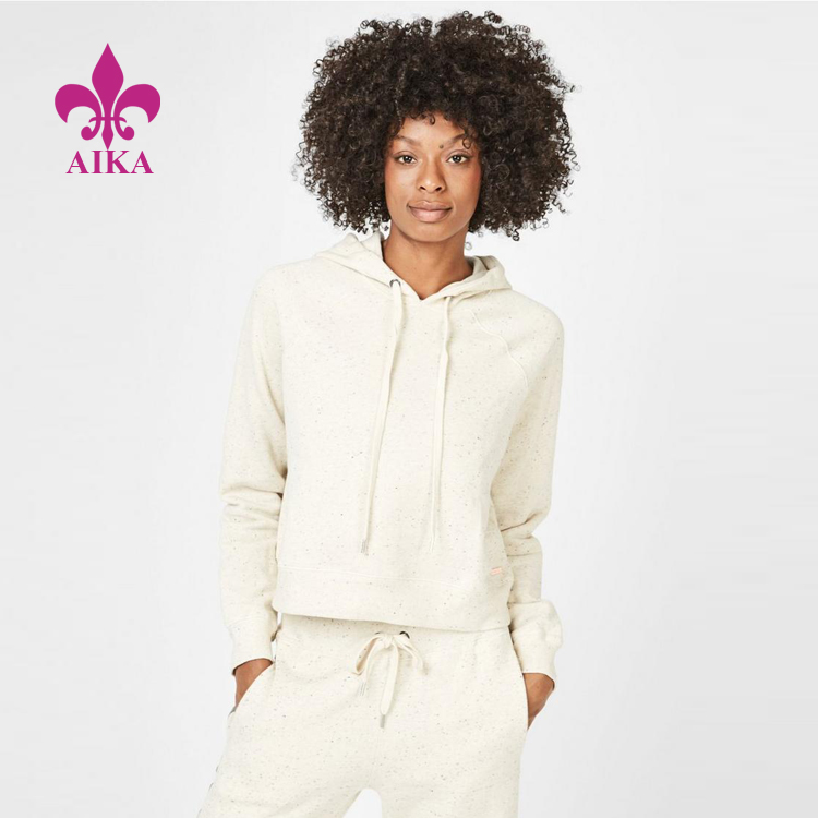 Hot Selling for Leggings Supplier - Women Sports Wear Cosy Design Loose Fit Sporty Stripe Back Yoga Gym Crop Hoodie – AIKA