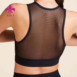 China Manufacture Hot Sell Sexy Deisgn Back Mesh Fabric Push Up Sports Gym Yoga Bra